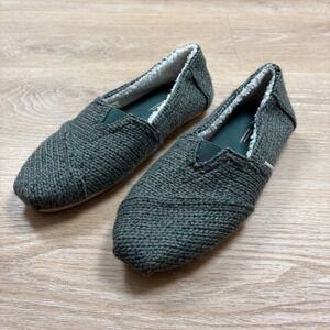 TOMS Knit Sherpa Lined Slip On Flats Shoes Women's 8.5